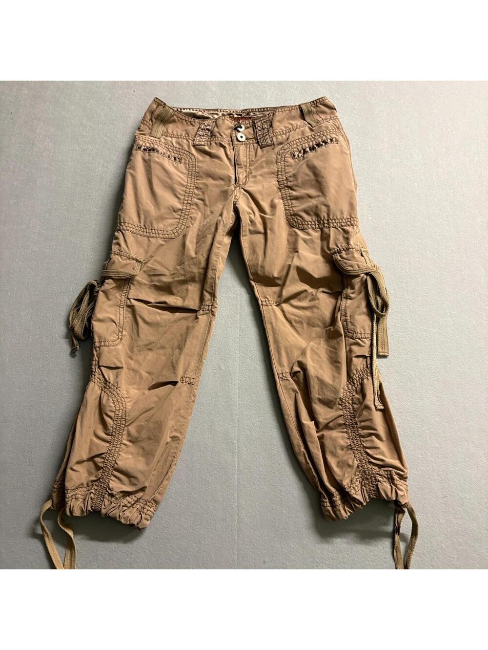 Miss Me Cargo Capris Womens M Fits Like 29x23 Brown Y2K Utility Cropped Pants
